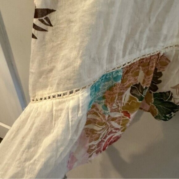 Z&L Europe Floral Print Airy  100% Cotton Pom-Pom Caftan Swim Cover Up sz Small - Picture 11 of 16